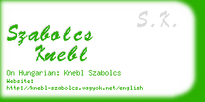 szabolcs knebl business card